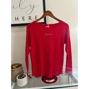 ❤️ PINK by Victoria’s Secret Red Waffle Knit Top – Size Small ❤️